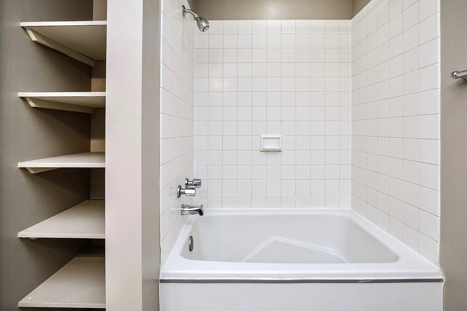 Bathroom with shelving