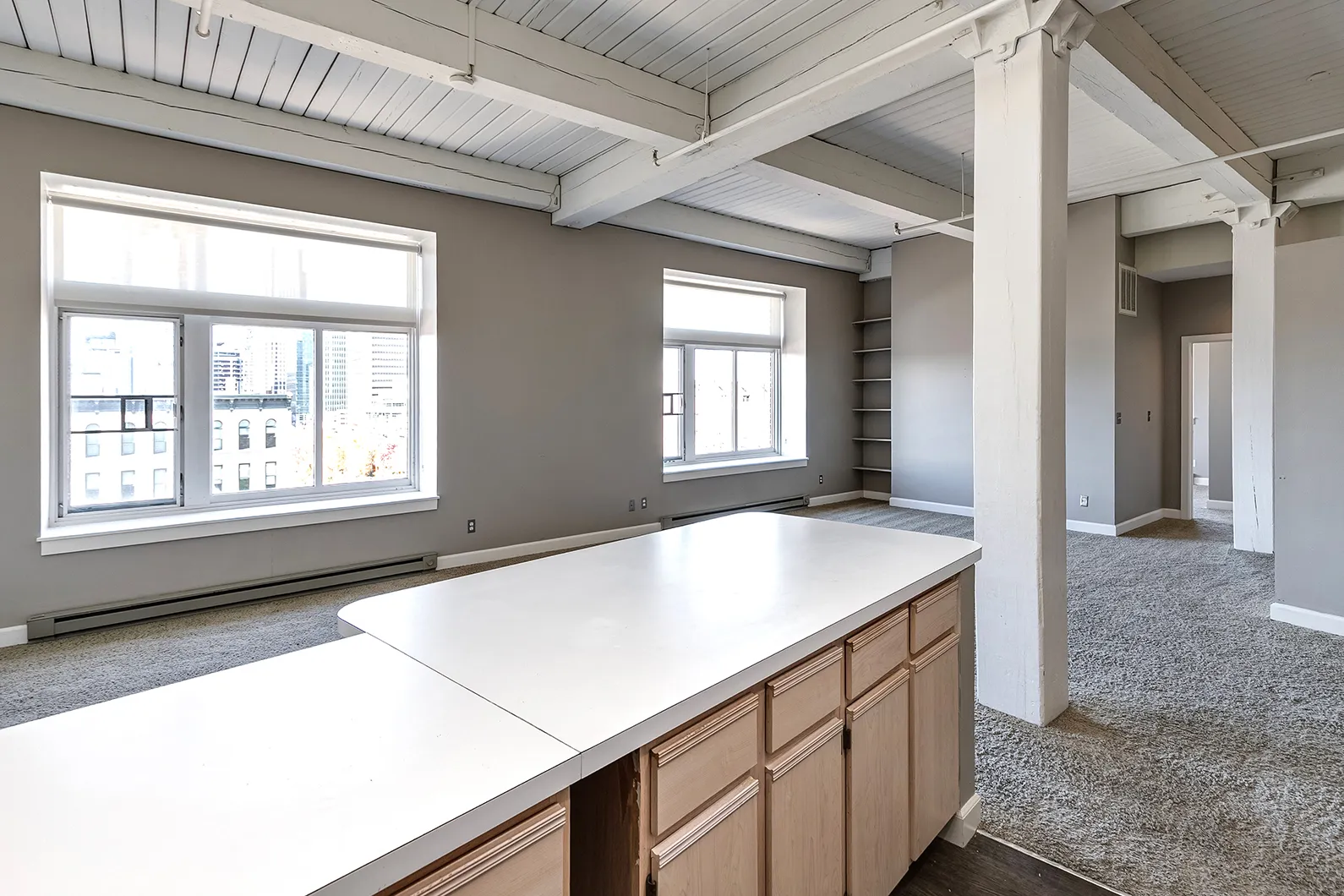 View of living room with window