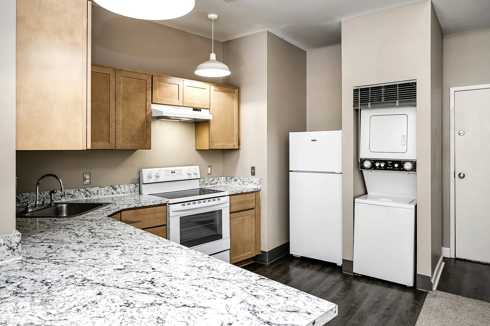 Kitchen with in unit laundry