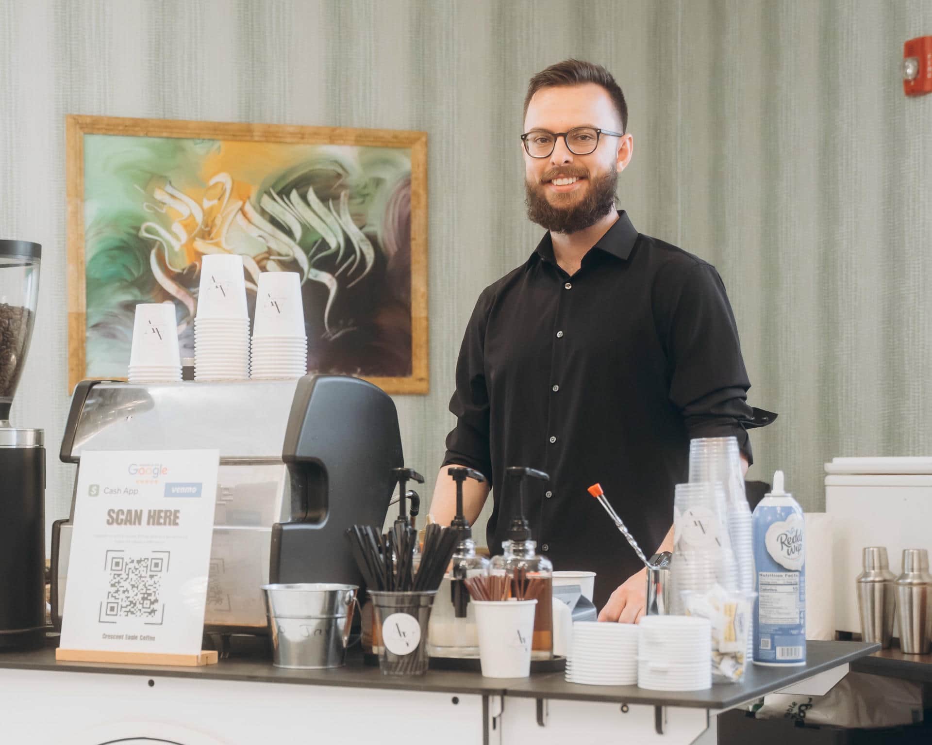 Mon Hadvzovic at Crescent Eagle Coffee catering in Connecticut.