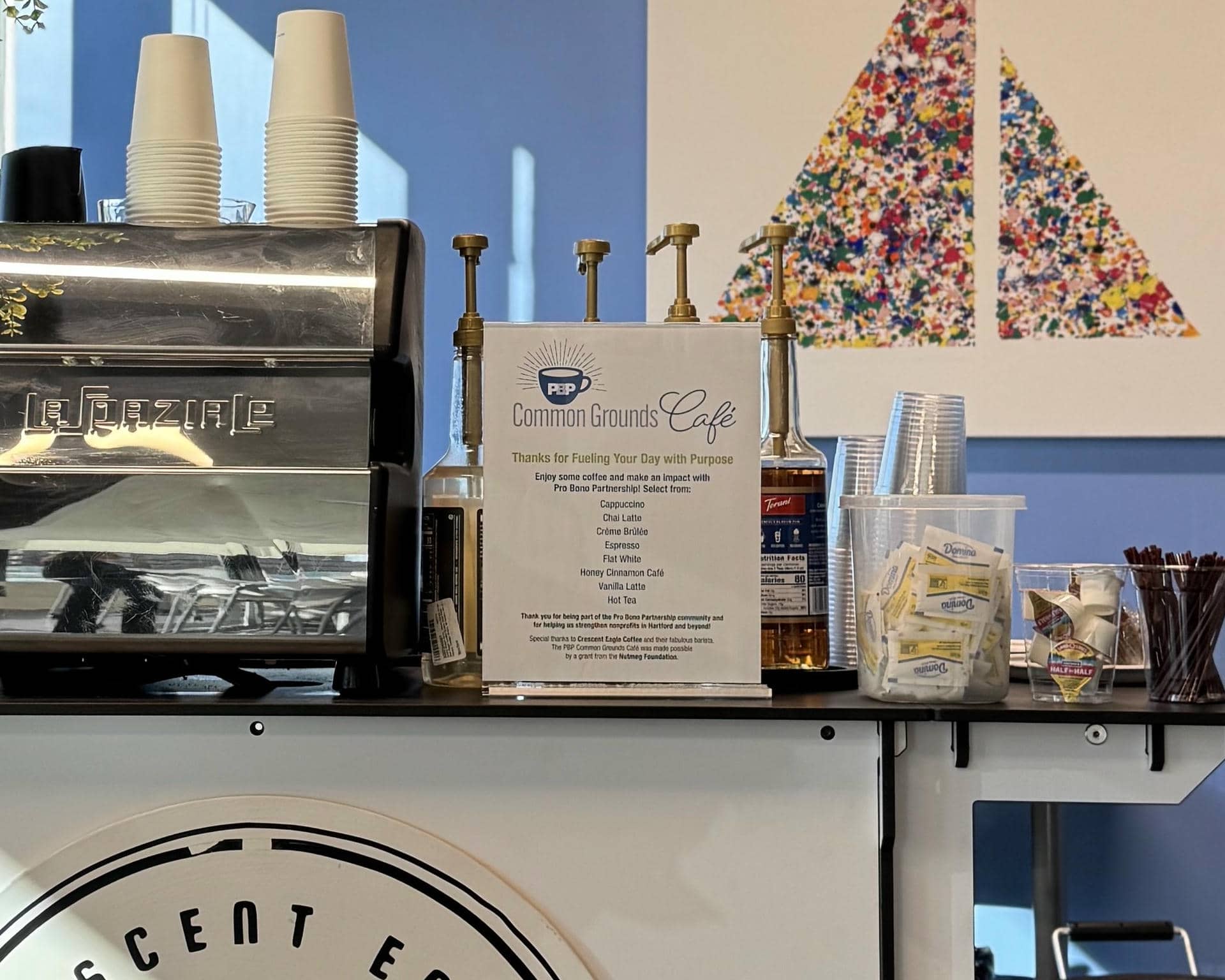 Specialty coffee menu with custom design for event.