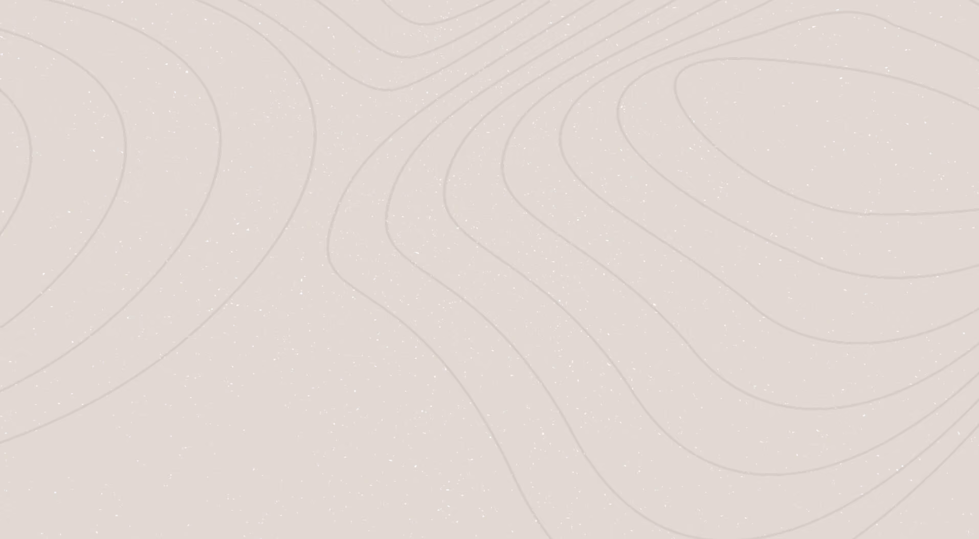Beige background with subtle topographic contour lines and small white speckles.