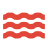 Icon of four horizontal red wavy lines stacked vertically.