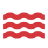 Icon of four horizontal red wavy lines stacked vertically.