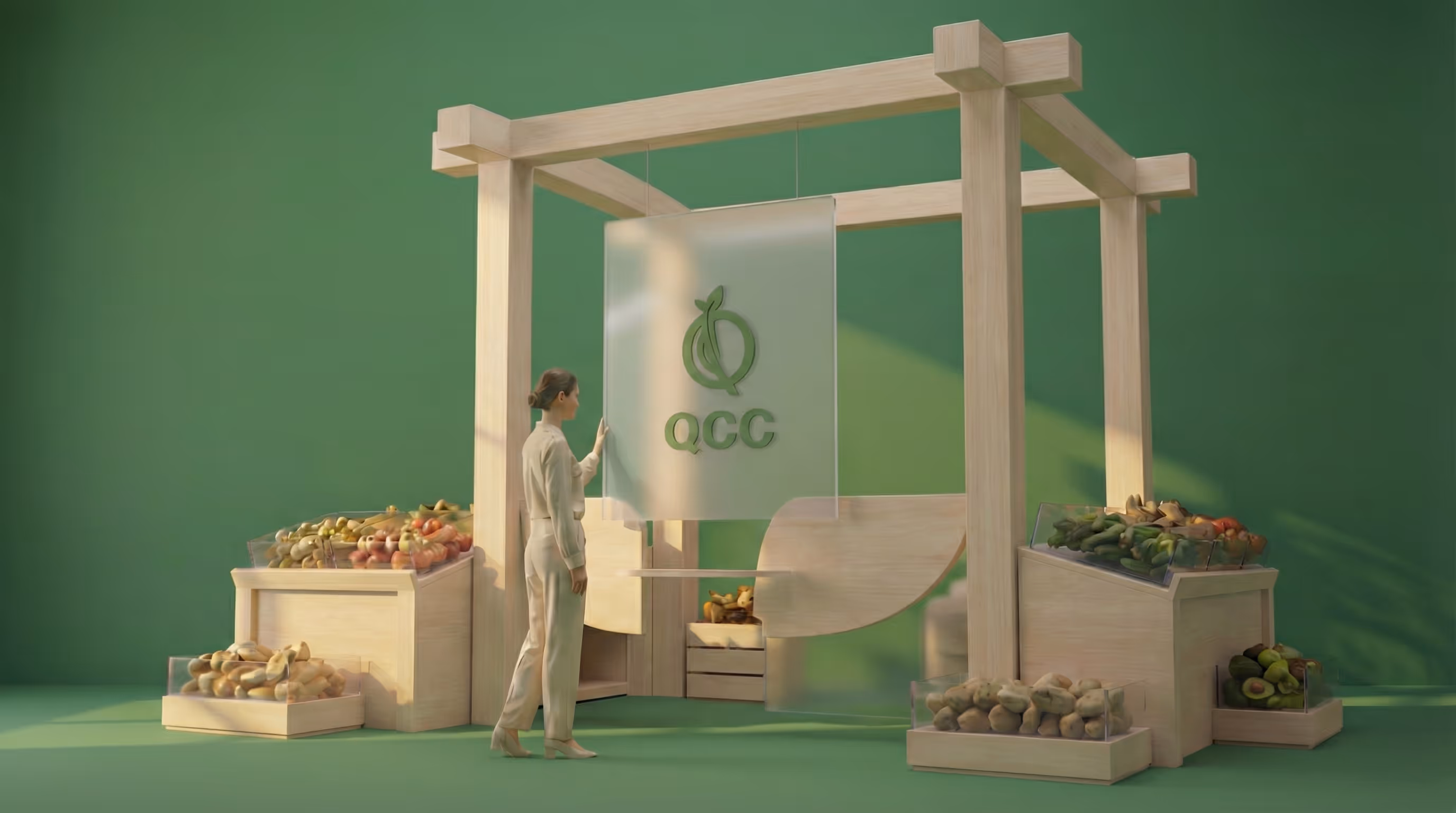 QCC supermarket chain brand identity rebrand cover, Doha Qatar