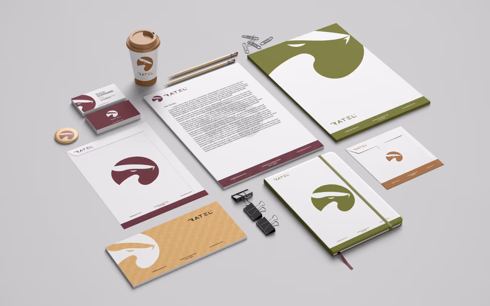 Ratel caravan three quarter rear view showing exterior finish and desert terrain context