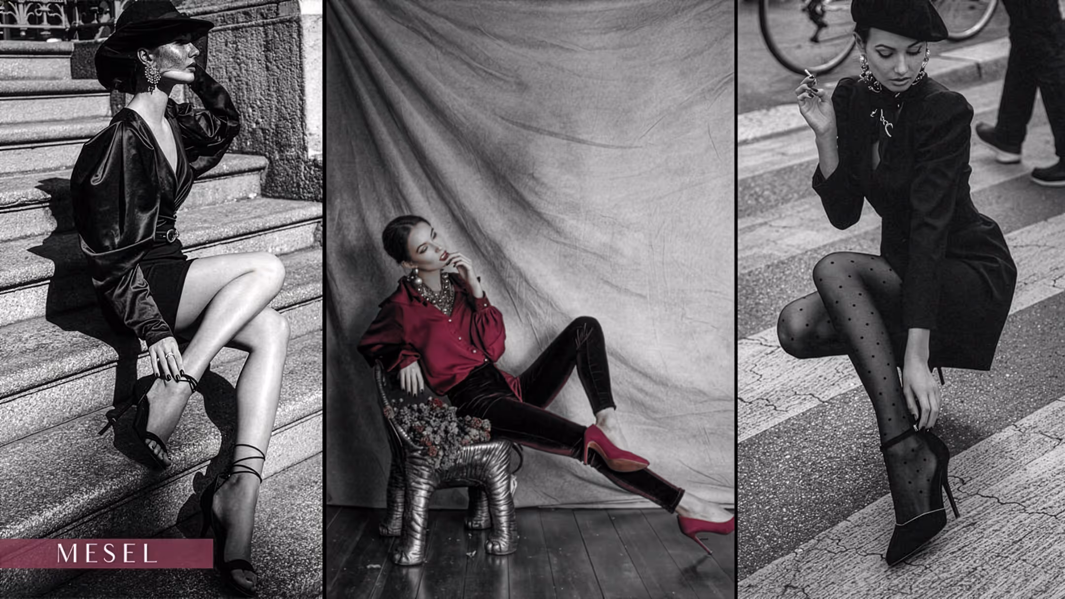 Mesel Shoes final brand identity overview showing complete visual system and applications