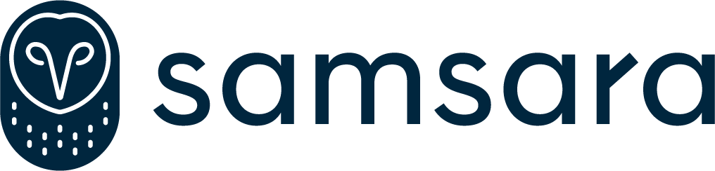 Samsara logo featuring a stylized owl face icon next to the word 'samsara' in lowercase letters.