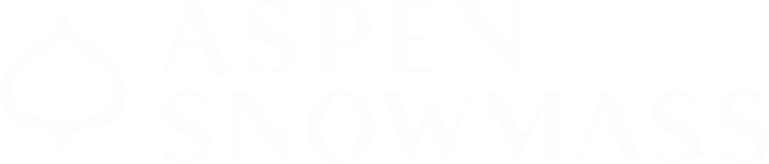 Aspen Snowmass logo with stylized leaf symbol and text in white.