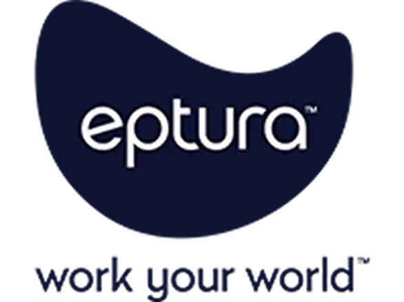 Eptura brand logo with the tagline 'work your world'.
