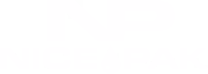 NicePak brand logo with stylized NP letters above the word NICEPAK with a drop icon in the center.