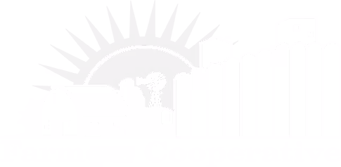 Logo featuring a barn, a windmill, and a stylized sun behind ascending bar chart columns.