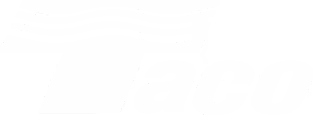 Taco logo with stylized letter T and three horizontal lines above it.
