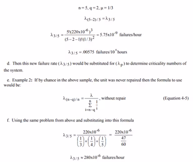 FMECA equations example