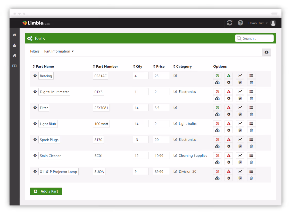 Parts and Inventory Management in Limble CMMS