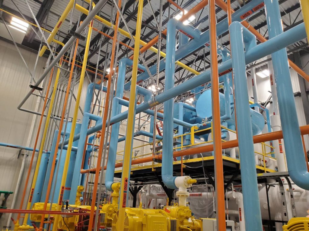 Indoor portion of UNFI's new refrigeration system.