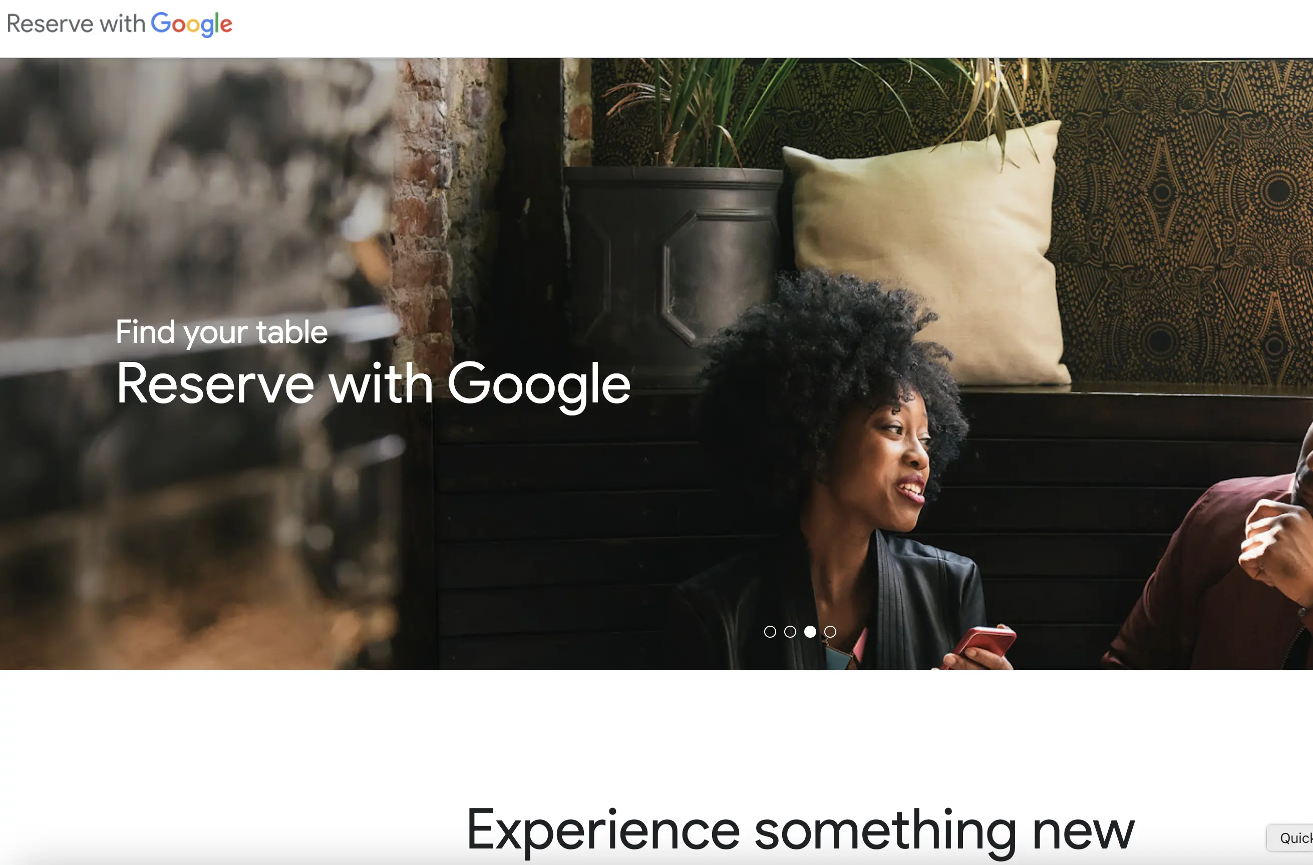 Reserve with Google showing users booking a table via Google Search with a clean, user-friendly interface