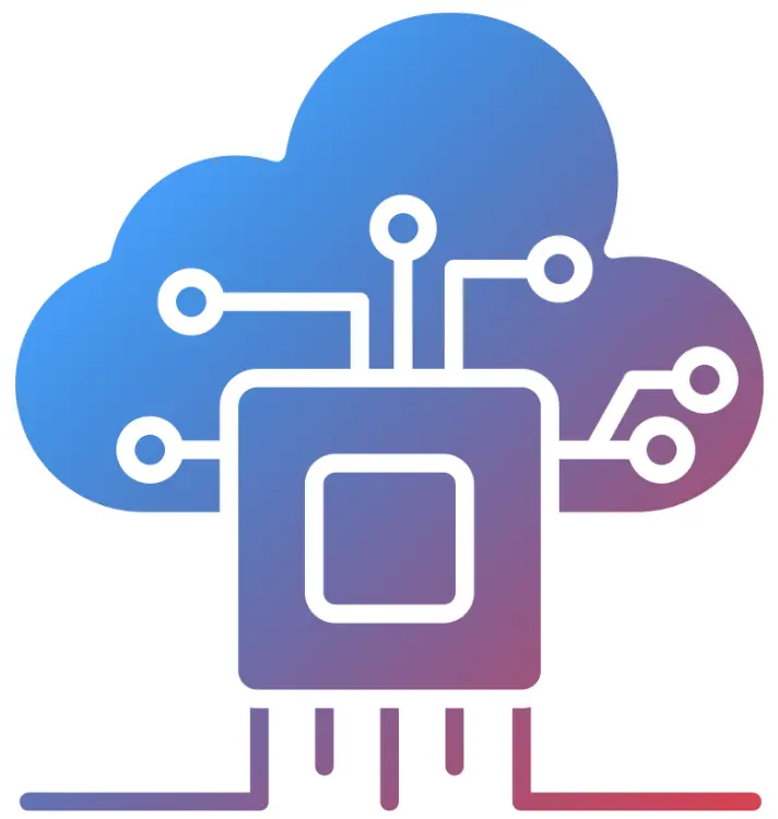 A futuristic cloud and circuit-based digital icon representing cloud-based POS technology and artificial intelligence integration.