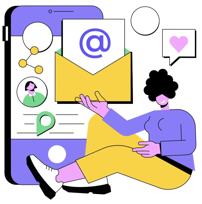 A person holding an email icon on a smartphone, representing mobile email engagement