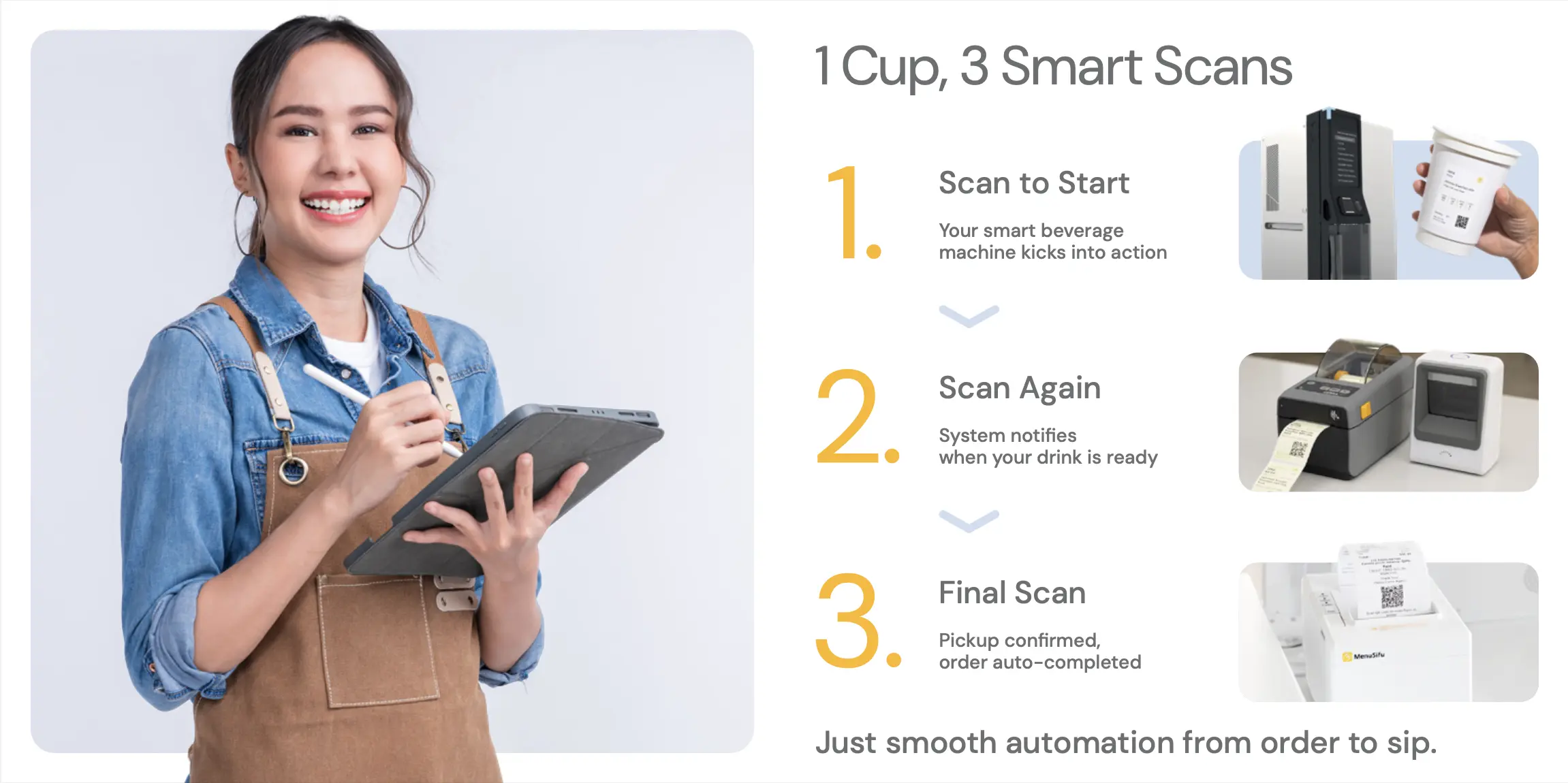 MenuSifu’s smart scanning system for the bubble tea shop solution