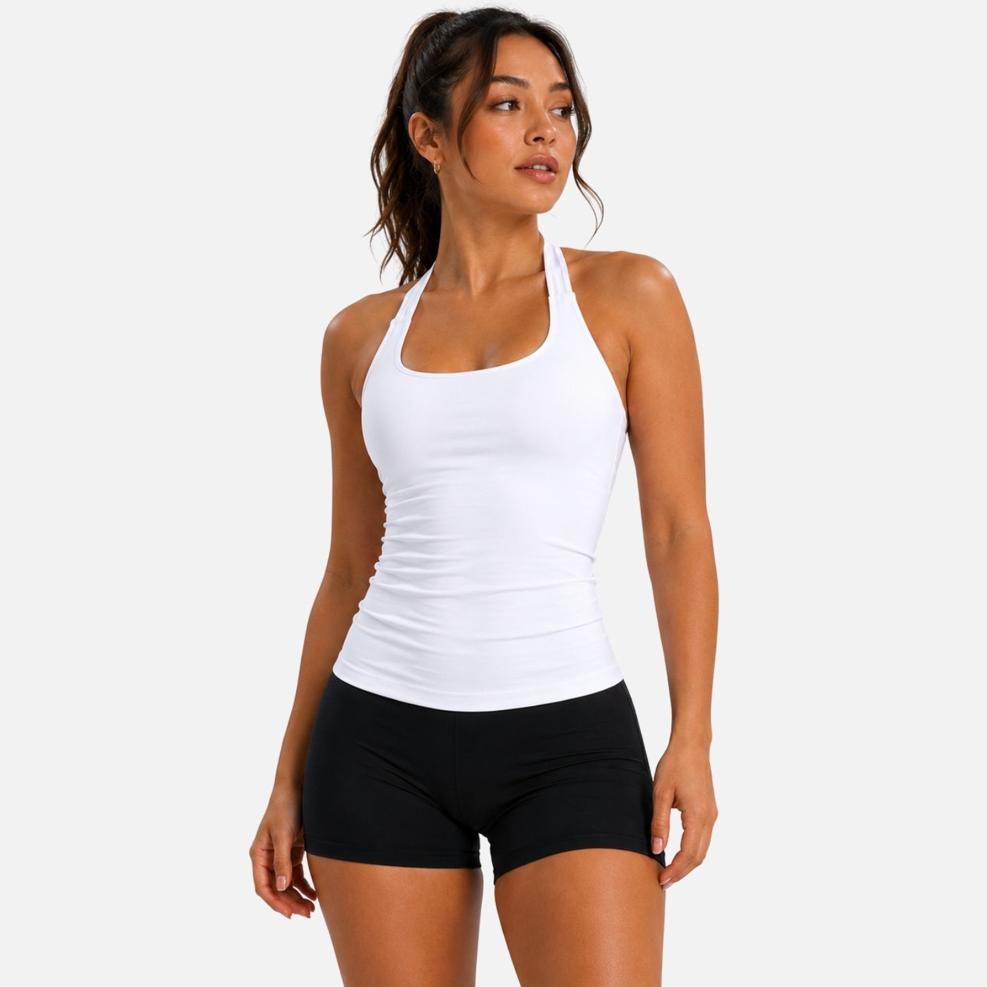 Fit Factory Women's White Halter Top, front view