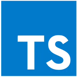 TypeScript-logo met een blauw vierkant en witte letters “TS”, symbool voor de TypeScript-programmeertaal.
