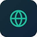 Globe icon representing the internet or global connection.