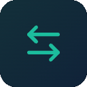 Icon with two arrows pointing in opposite directions indicating transfer or exchange.