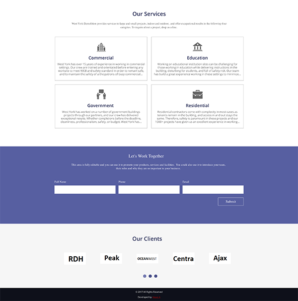 West York Developments Old Homepage