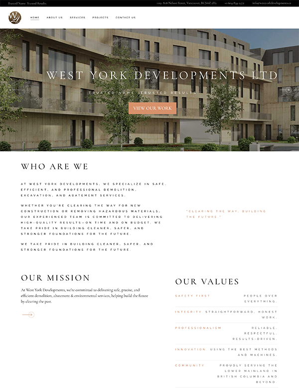 West York Developments Homepage