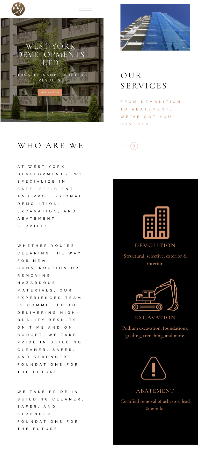 West York Developments Mobile Homepage