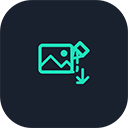 Icon of a photo with a pin and a downward arrow indicating download or saving.