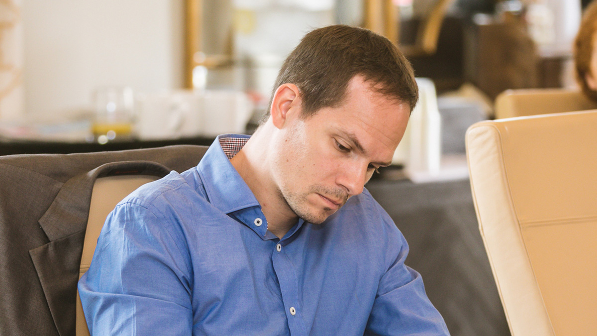 Nate Manley takes notes at a previous DHC staff retreat