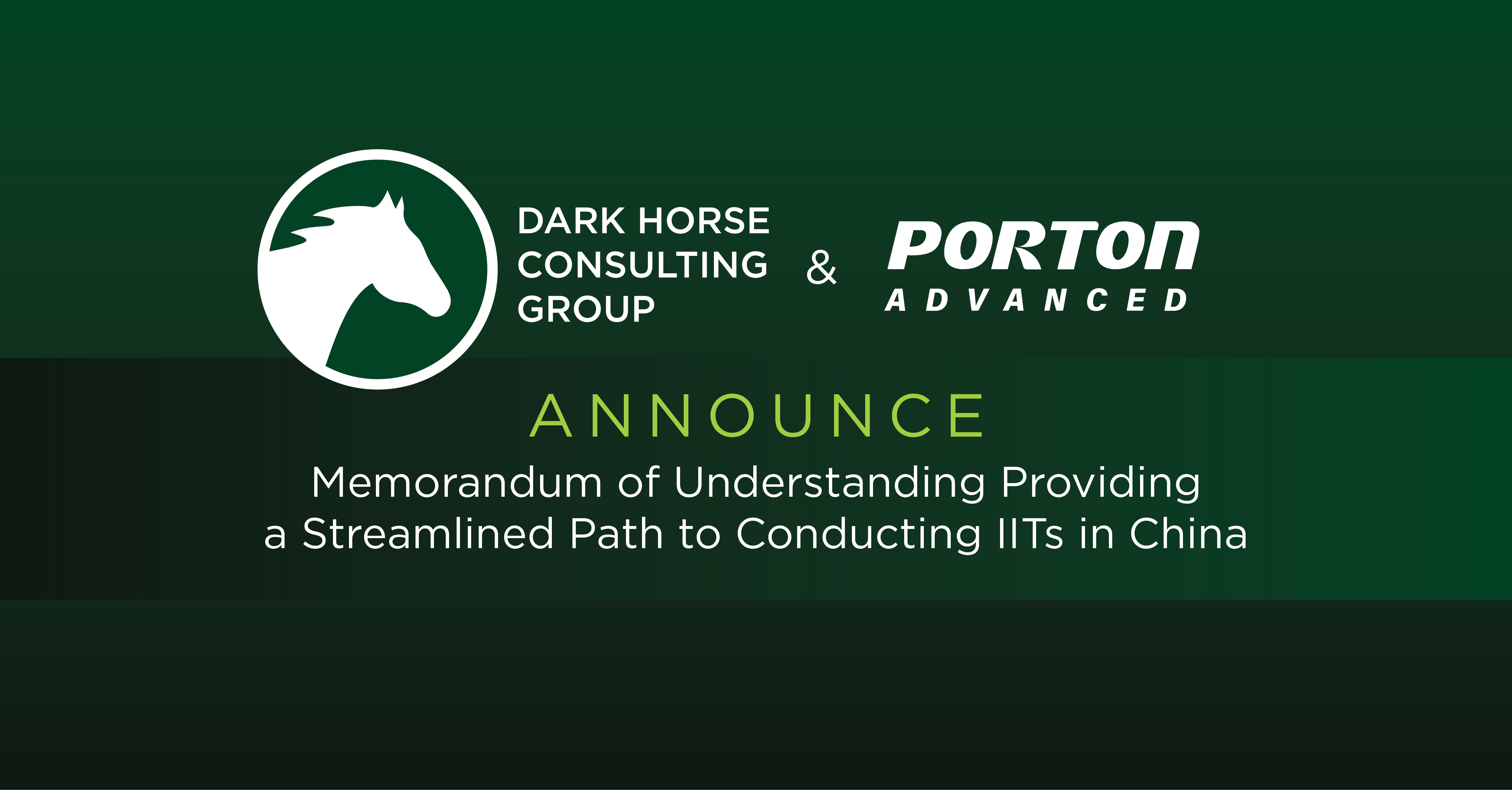 DHCG and Porton Advanced Announce MOU