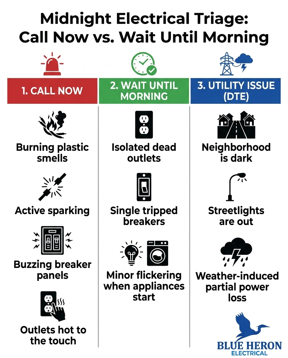 Midnight Electrical Triage: Call Now vs. Wait Until Morning