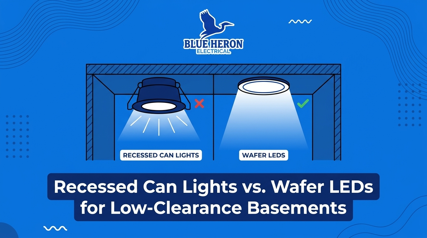 Recessed Can Lights vs. Wafer LEDs for Low-Clearance Basements