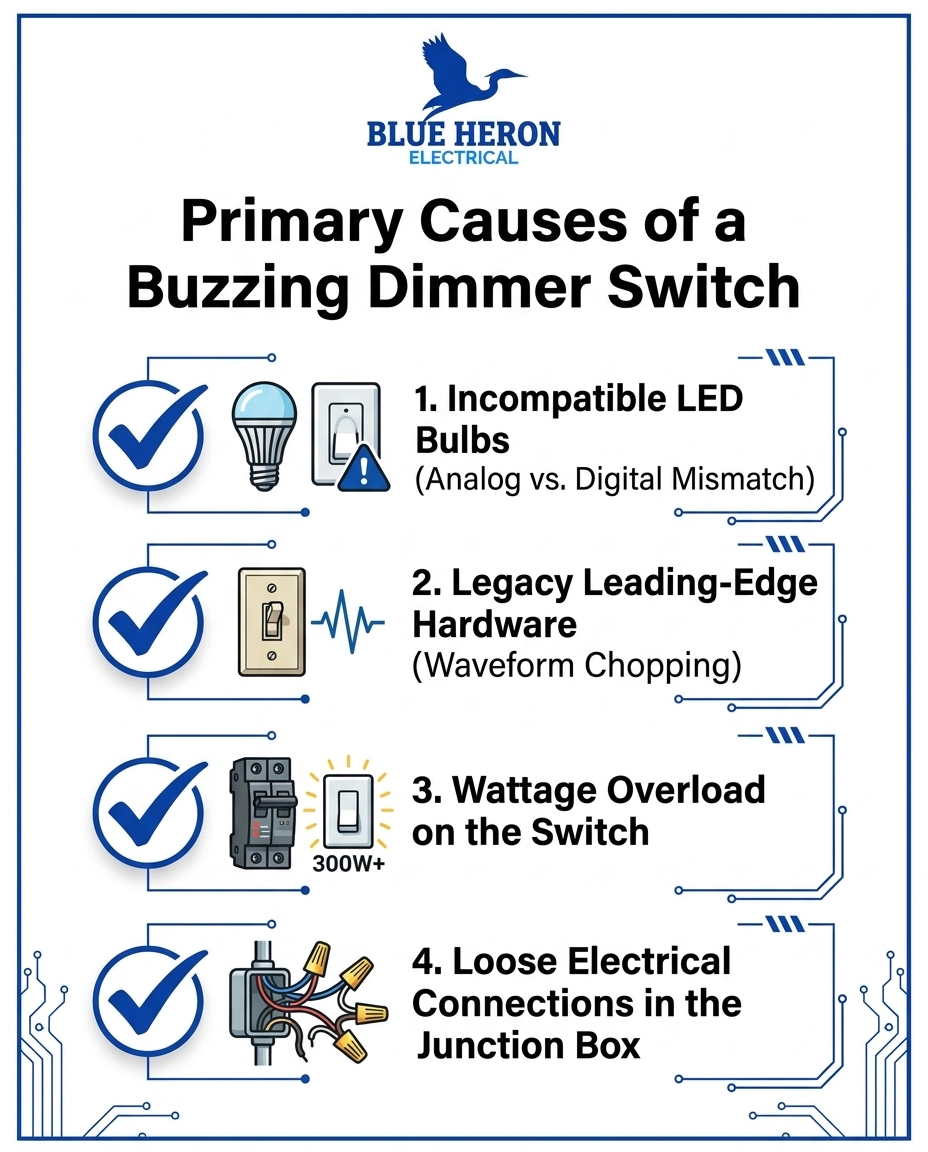 Primary Causes of a Buzzing Dimmer Switch