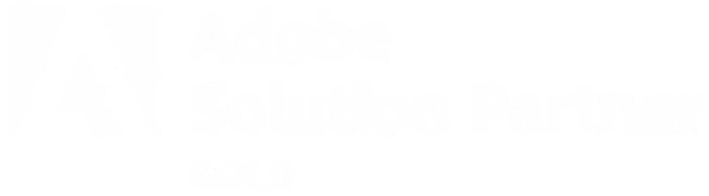 Adobe Solution Partner Gold logo with stylized 'A' emblem.