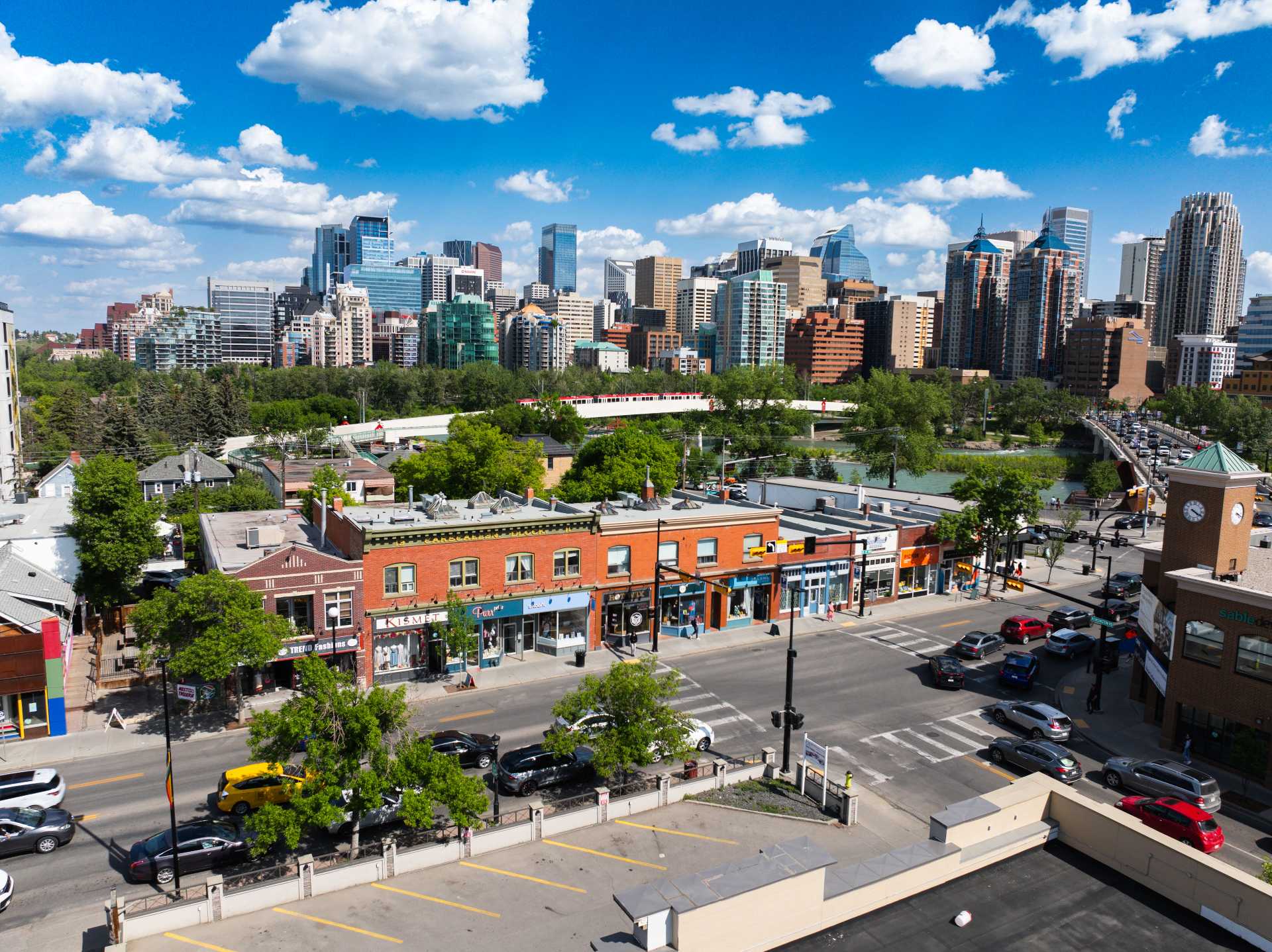 Carscallen Block building facade in Kensington, Calgary