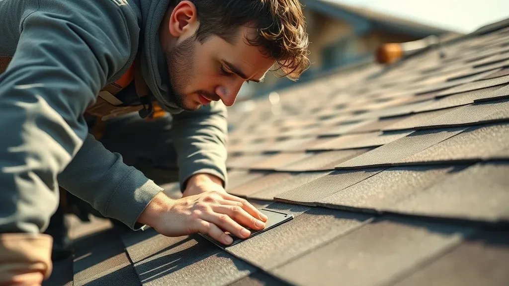 Professional roofing contractor inspecting minor roof leak in Roswell to determine roof repair vs replacement necessity