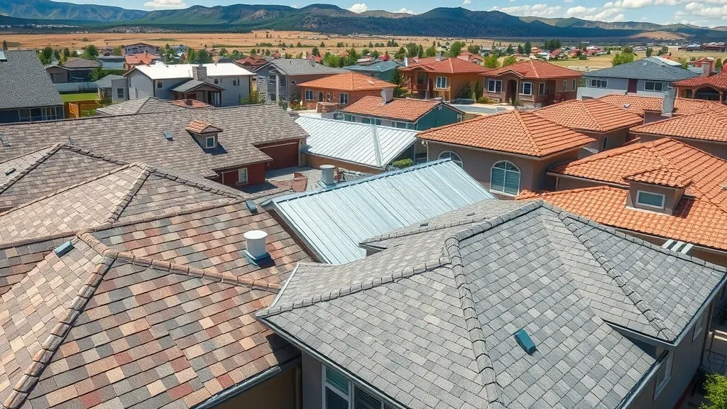 Diverse roof types: metal, shingle, and tile roofs in Ruidoso