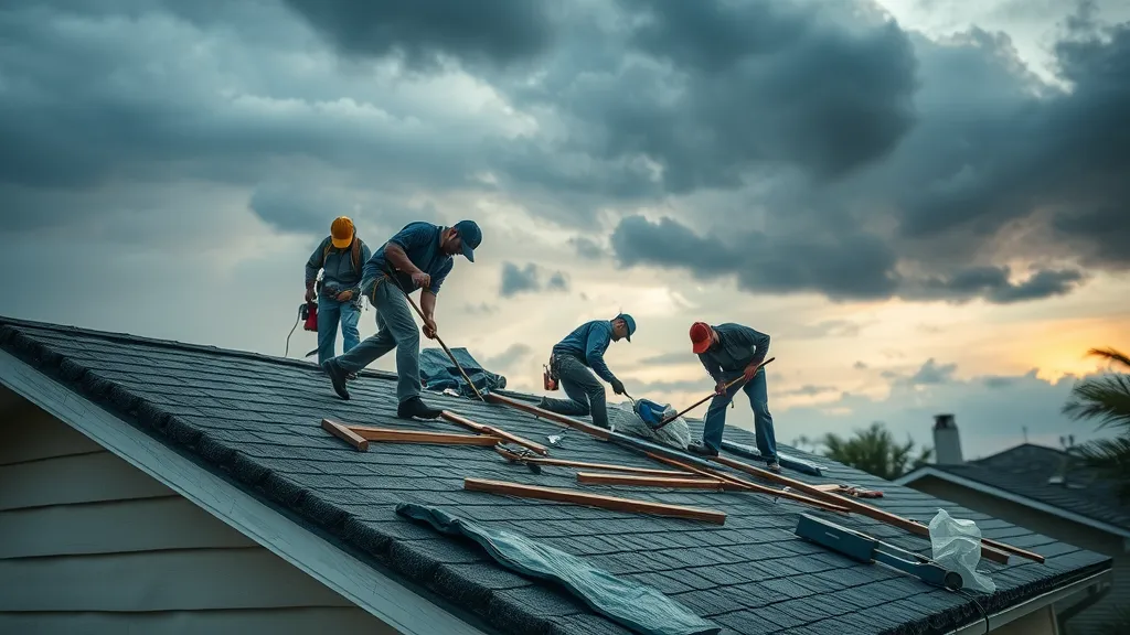 Emergency roof repair in action after storm in Rosewell — rosewell roof maintenance, storm damage recovery