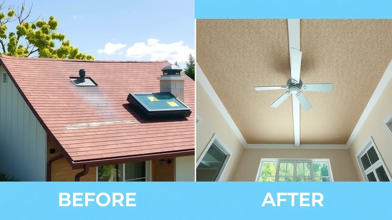 A construction worker wearing safety gear working on rooftop installation outdoors.