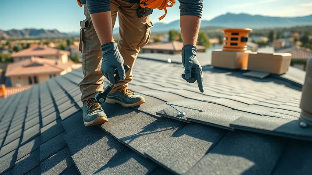 Professional inspector conducting detailed roof inspection in New Mexico for roofing service and warranty