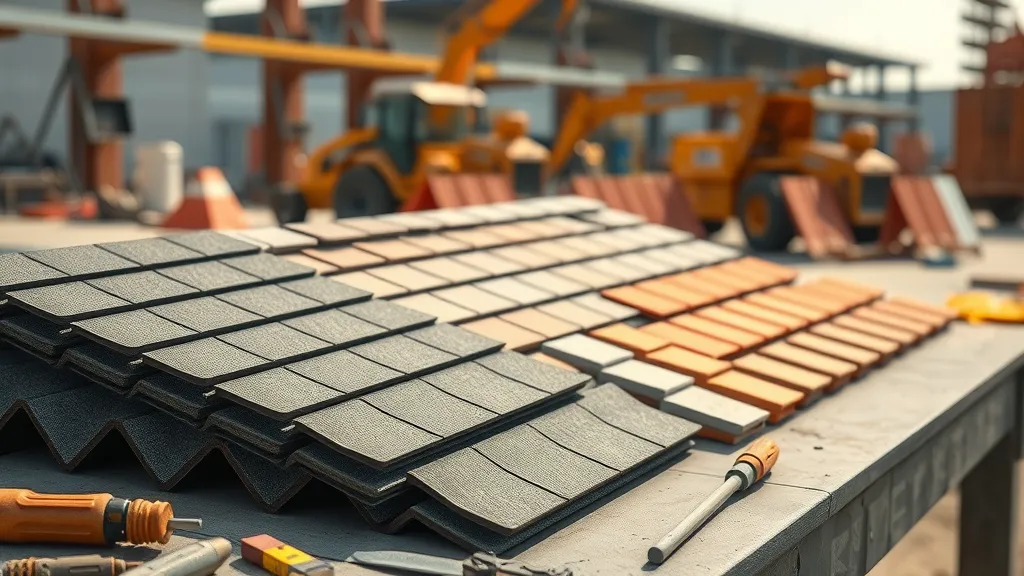 eunice roof replacement cost - Organized roofing materials: asphalt shingles, metal panels, and clay tiles side by side on a sunlit construction site