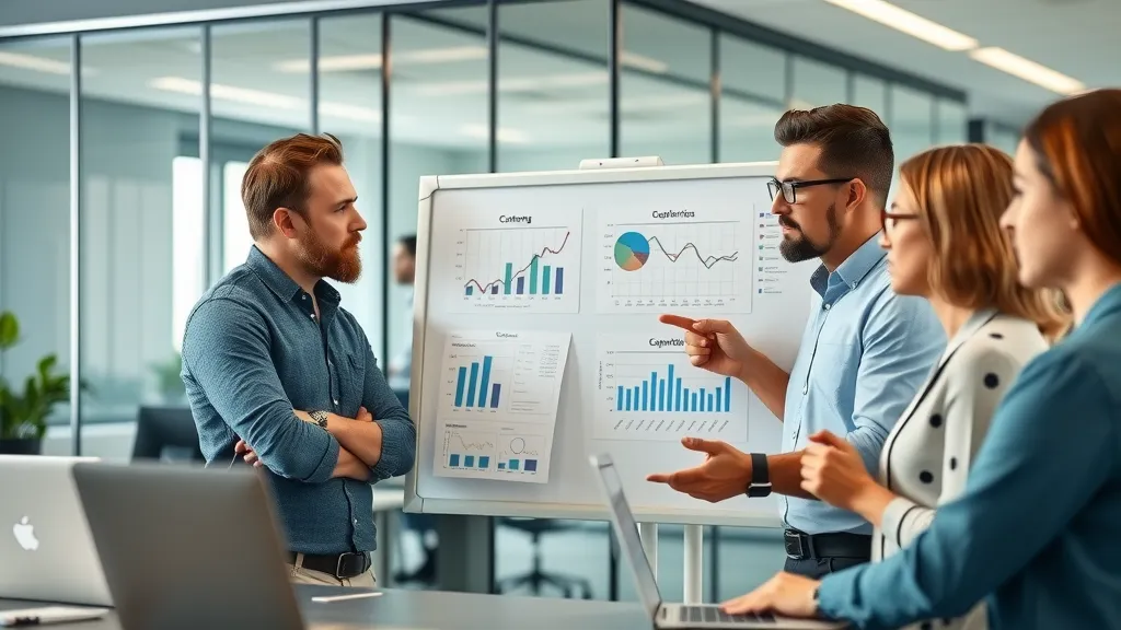 Roofing and repair Carlsbad New Mexico professionals at work inside a modern office, collaborating on service strategies, glass walls with laptops, natural light