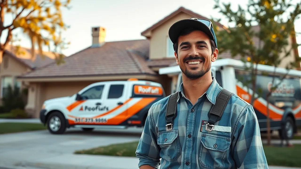 Roofing contractor in Carlsbad showing hidden roof damage to a homeowner inside an attic, highlighting the thoroughness necessary for successful roof repair insurance claims.