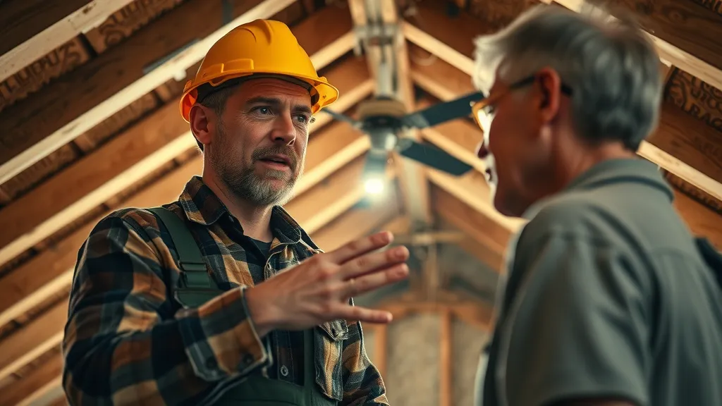 Roof inspector using a tablet to assess storm damage on a Carlsbad, NM home, visualizing a professional roofing evaluation on a shingle roof for insurance purposes.