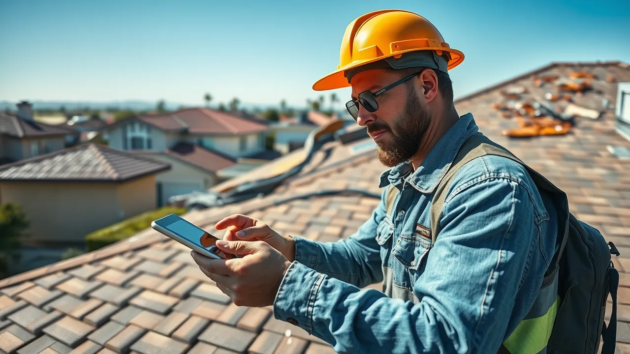 Roofing contractor in Carlsbad shaking hands with a homeowner and insurance agent, indicating collaboration among the parties for a successful roof repair insurance claim.
