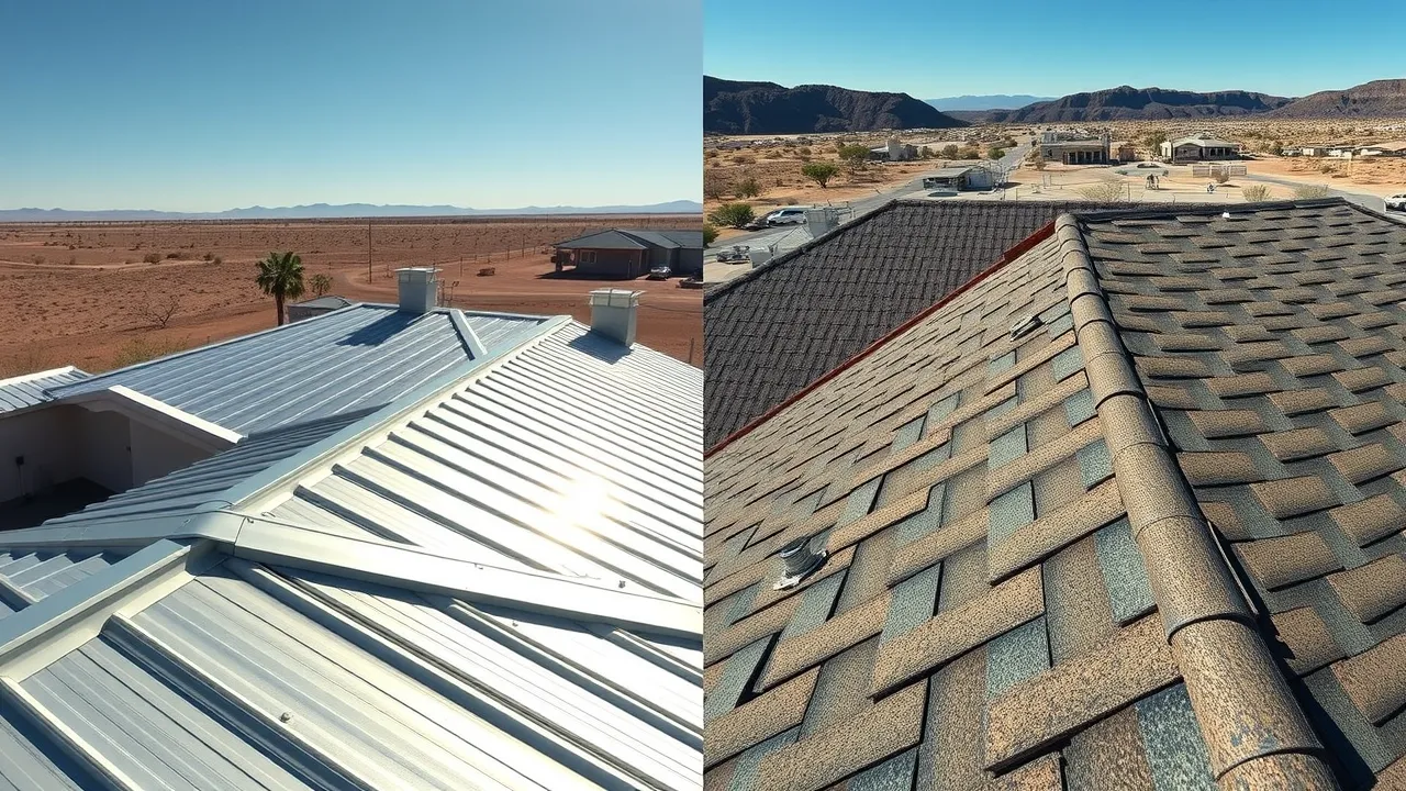 Electrician measuring on rooftop, wearing protective gloves, during daylight.